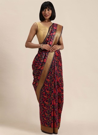 Kanjivaram Silk Weaving Designer Traditional Saree in Multi Colour