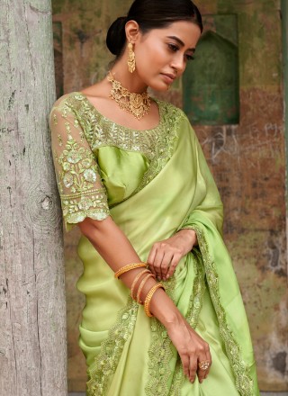 Lace Green Trendy Saree