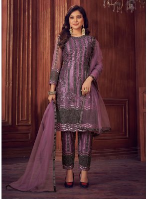 Lavender Net Designer Salwar Suit