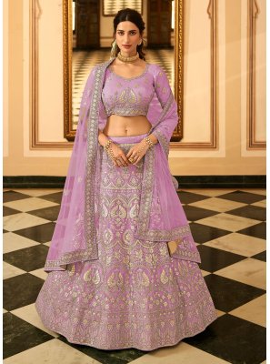 Lavender Organza Lehenga Choli