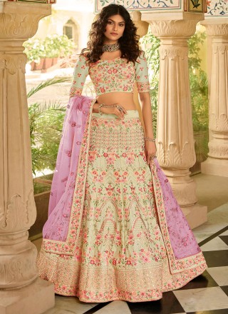 Lehenga Choli Zari Art Silk in Green