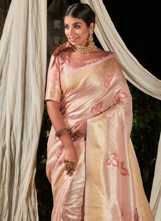 Linen Pink Classic Designer Saree