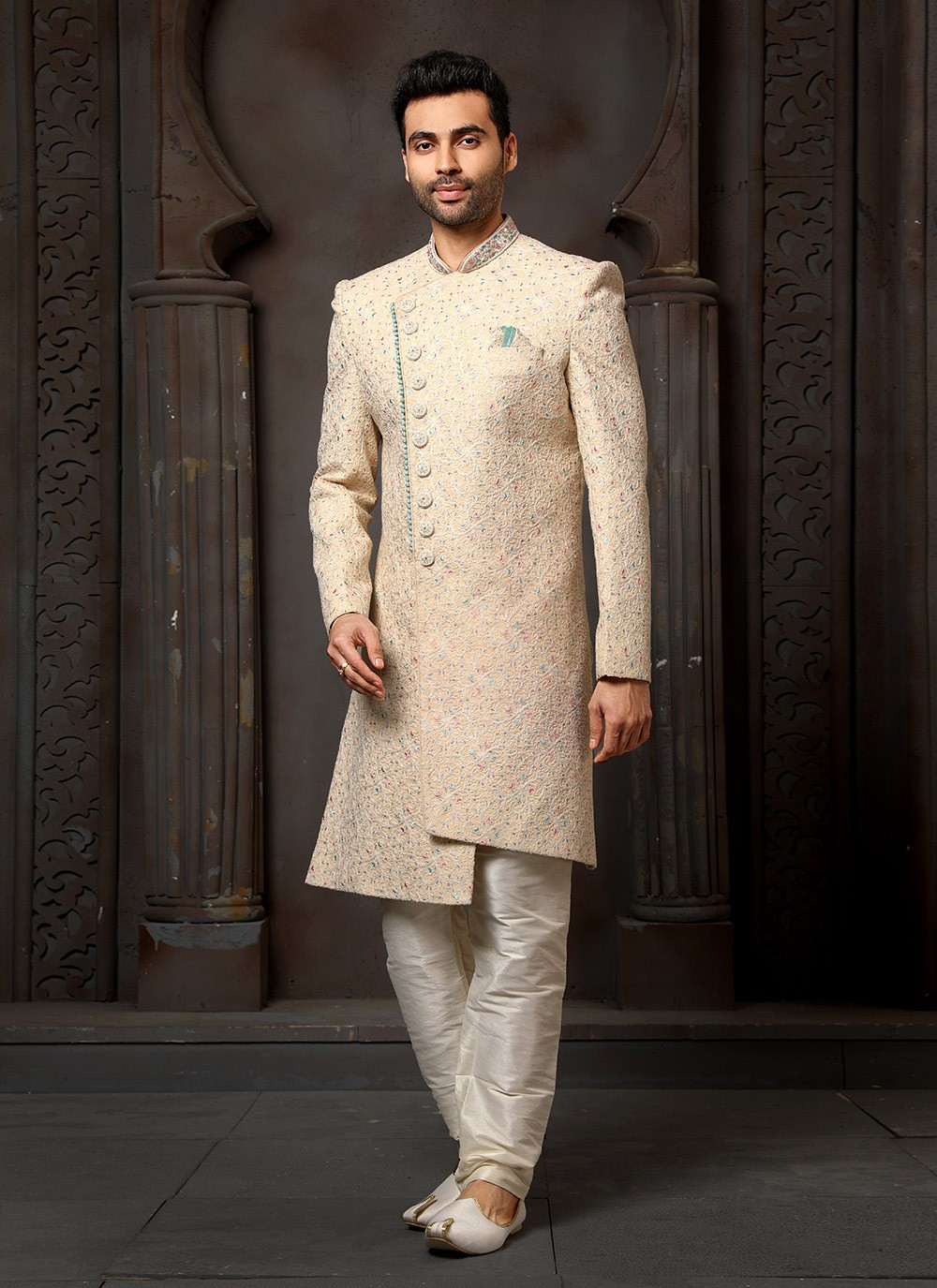 Beige 2025 colour sherwani