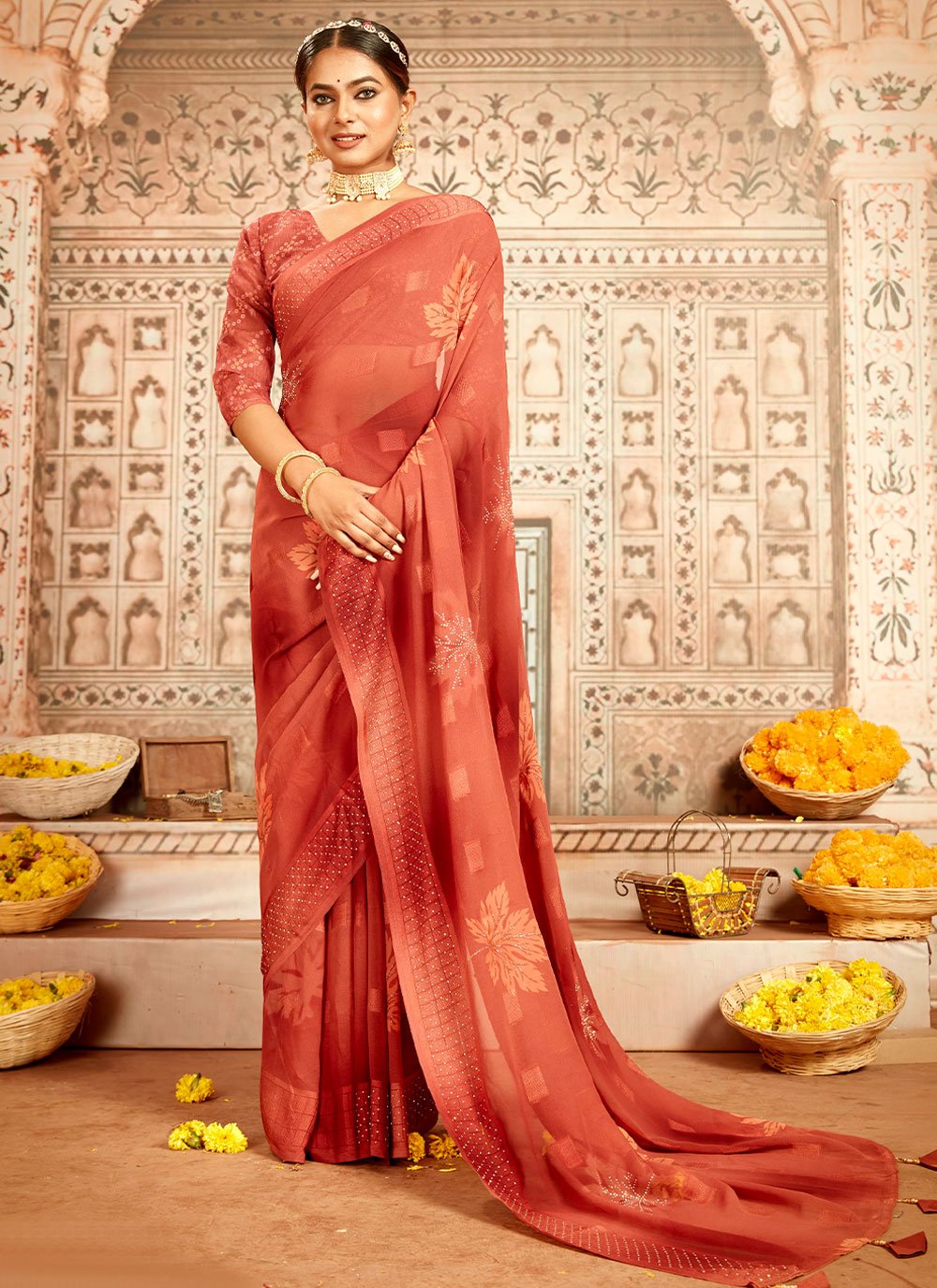 Magenta Festival Trendy Saree buy online -