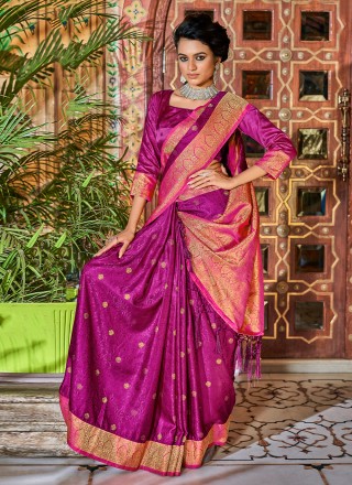 Magenta Weaving Trendy Saree