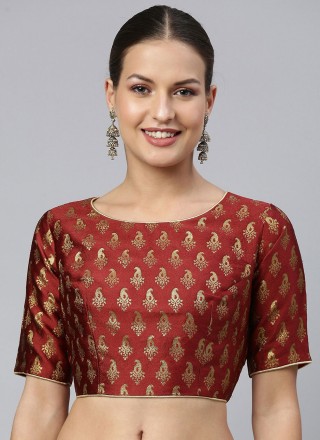 Buy Jacquard Navy Blue Blouse Online - New Arrivals Buy Jacquard Navy Blue Blouse Online - New Arrivals