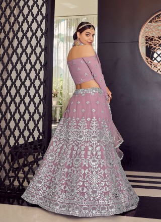 Mauve  Thread Georgette Lehenga Choli