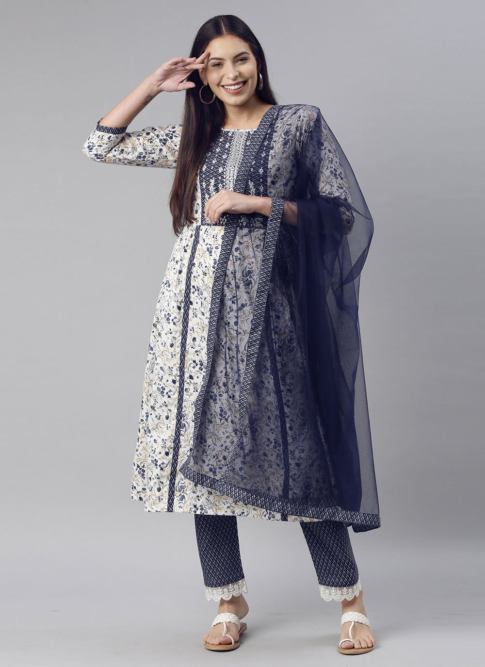 Mirror Blended Cotton Designer Salwar Suit