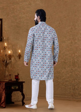 Multi Colour Cotton Engagement Kurta Pyjama