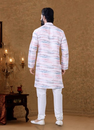 Multi Colour Digital Print Kurta Pyjama