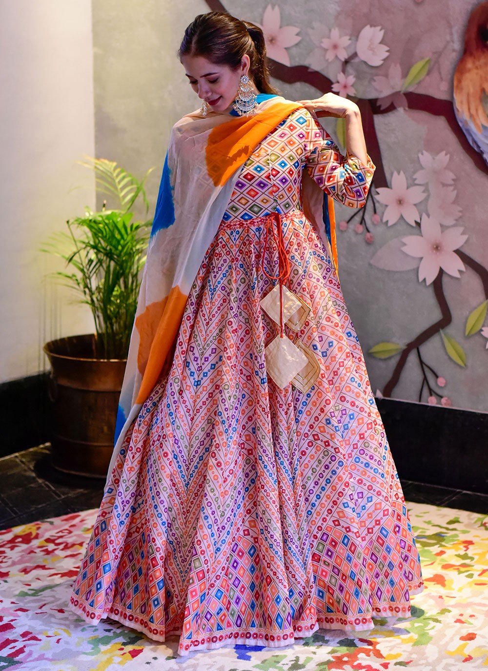 Multi Colour Festival Designer Gown