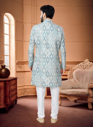 Multi Colour Handloom Cotton Mehndi Indo Western