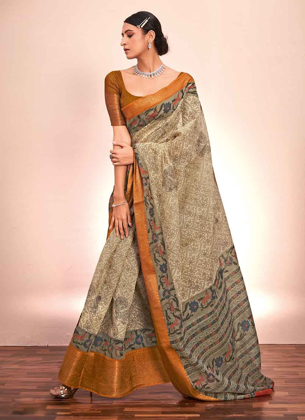 Buy Multi Colour Handloom Cotton Saree Online 212226