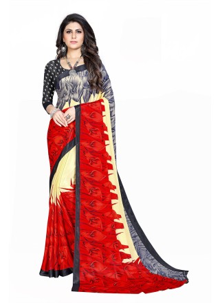 Multi Colour Printed Casual Saree