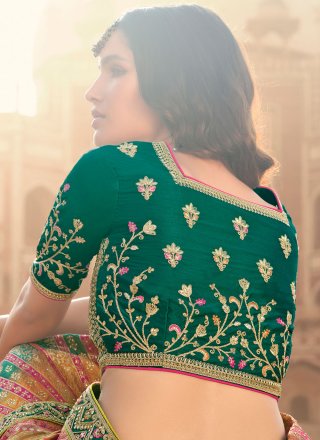 Multi Colour Silk Embroidered Designer Lehenga Choli