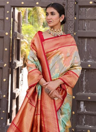 Multi Colour Traditional Designer Saree