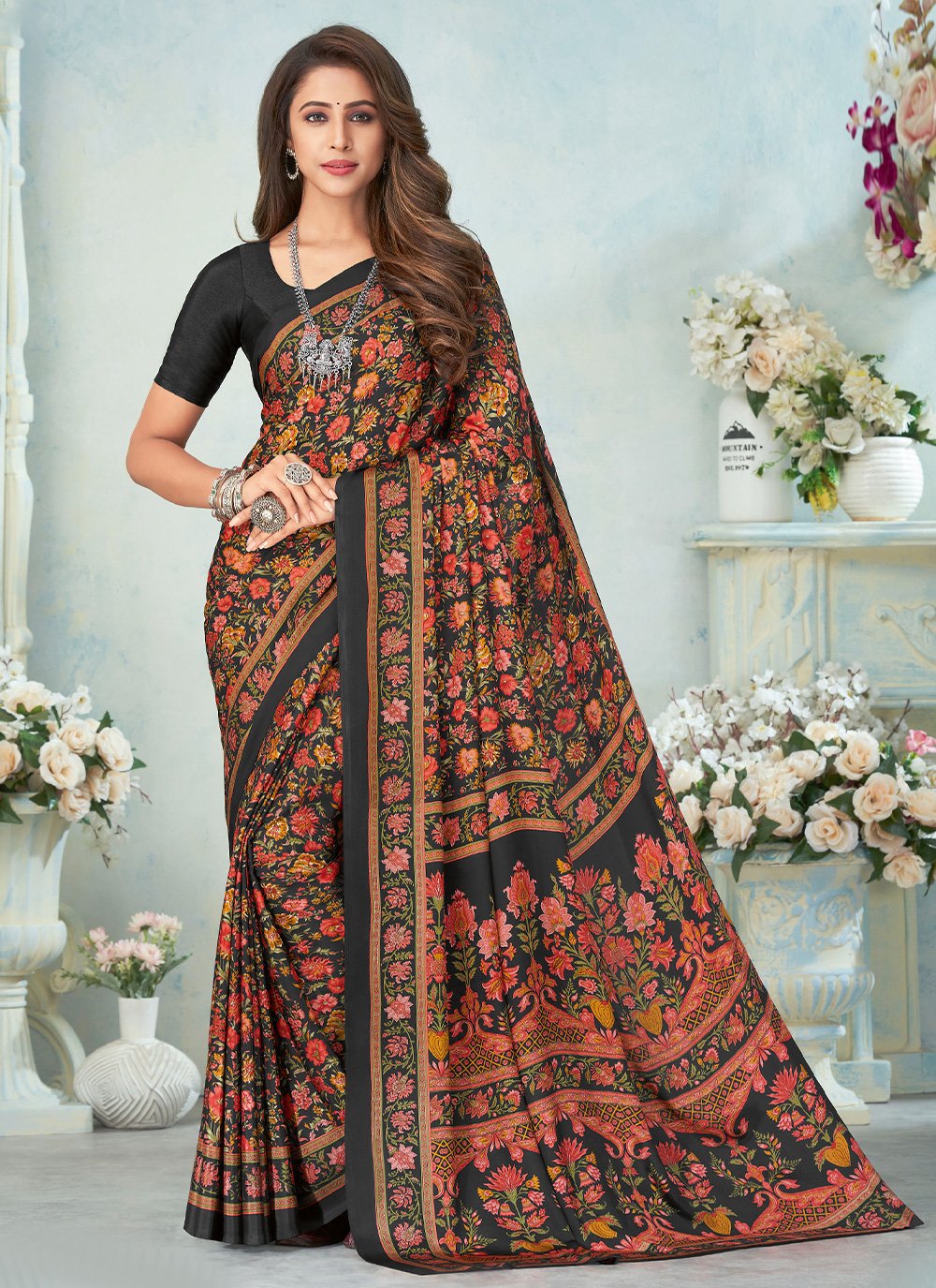 Multi Colour Weaving Crepe Silk Designer Saree