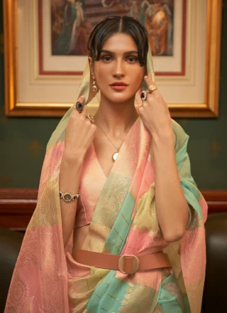 Multi Colour Weaving Traditional Designer Saree