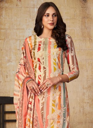 Muslin Digital Print Multi Colour Designer Salwar Suit