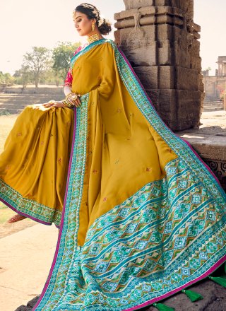 Mustard Banarasi Silk Classic Designer Saree