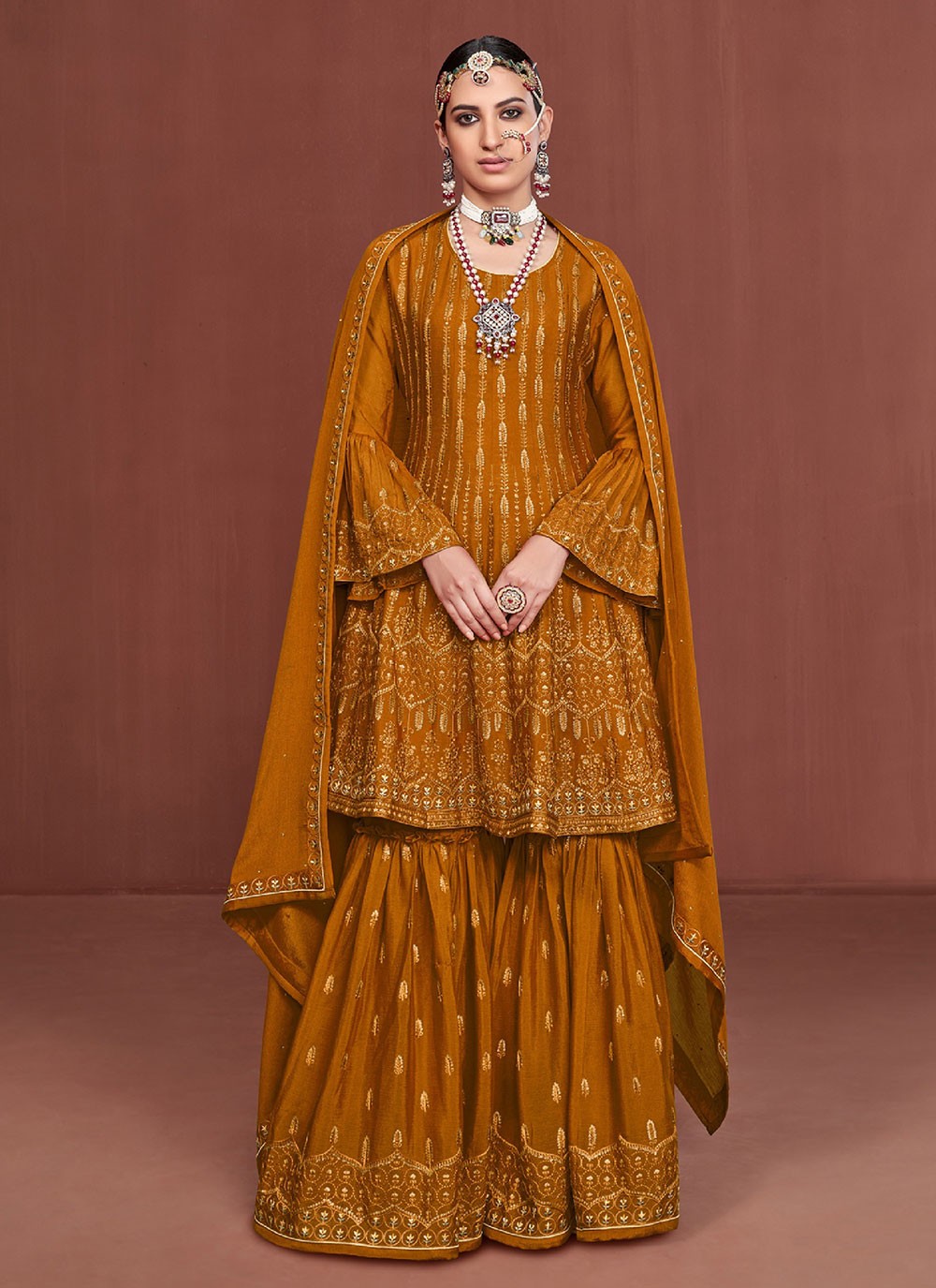 Mustard Color Designer Pakistani Salwar Suit