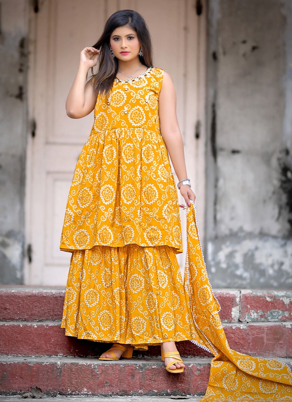 Mustard Embroidered Party Readymade Salwar Kameez