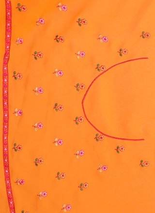 Mustard Resham Faux Georgette Classic Designer Saree