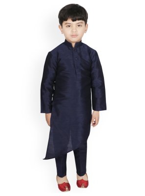 Navy Blue Plain Party Indo Western