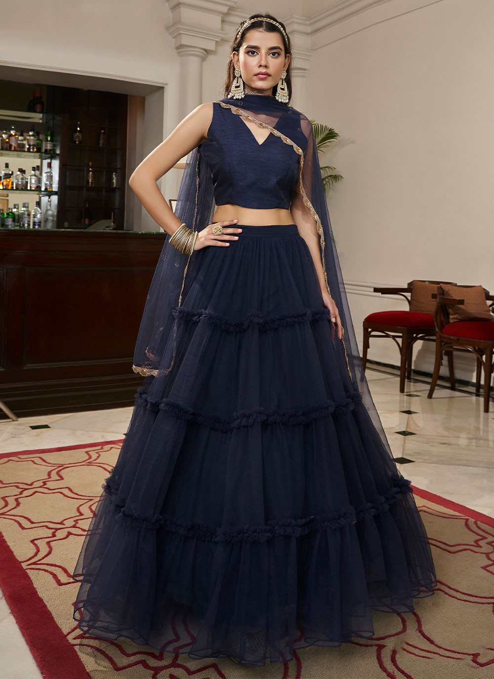 Pure Velvet Wedding Wear Latest New Designer Lehenga Choli, 2.3 Mtr, Adult