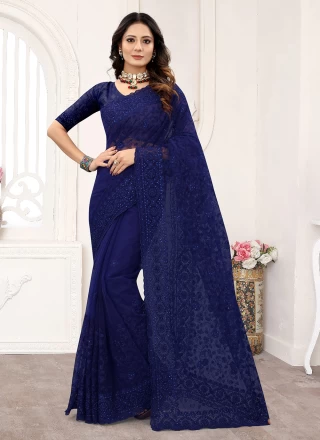 Reception Classic Saree In Navy Blue
