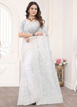 Classic Saree in White