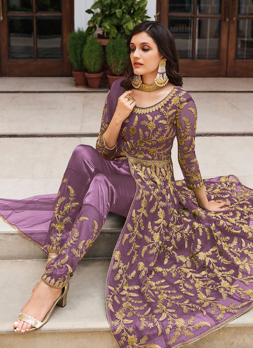 Purple Color Designer Salwar Kameez at best price in Surat
