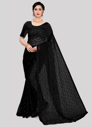 New cotton Silk Saree/ Sari Black with Blouse Pc | eBay