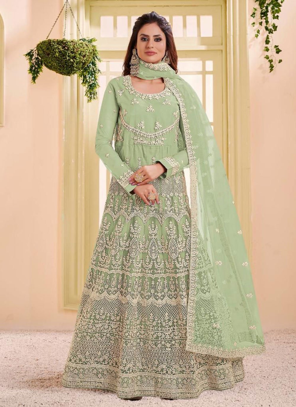 Net Floor Length Designer Salwar Suit