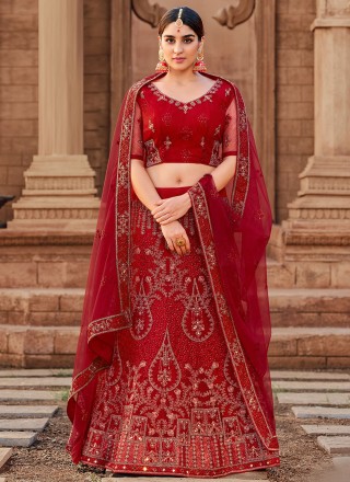 Red Velvet Lehenga – Kajal's Couture