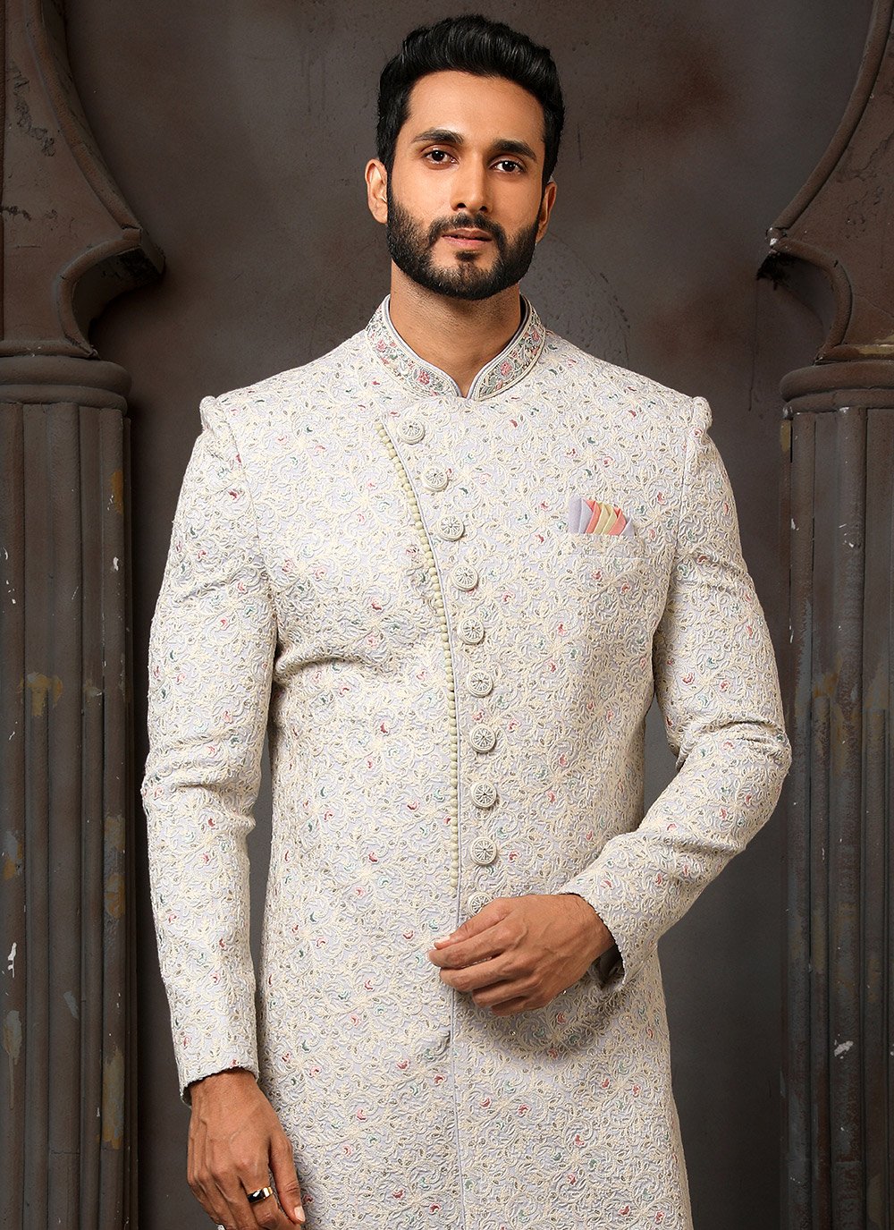 Shop Online Off White Color Sherwani : 238572