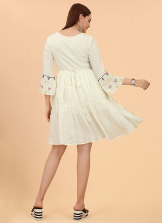 Off White Festival Casual Kurti