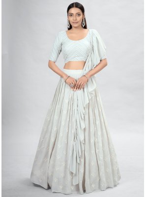 Off White Georgette Lehenga Choli