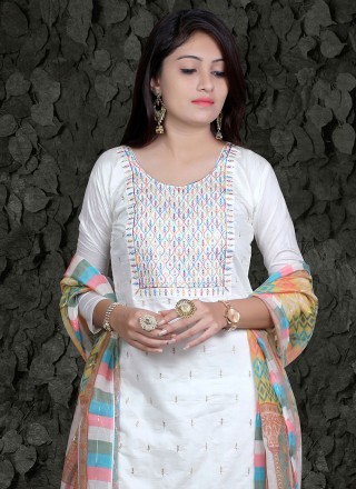 Off White Party Readymade Salwar Suit