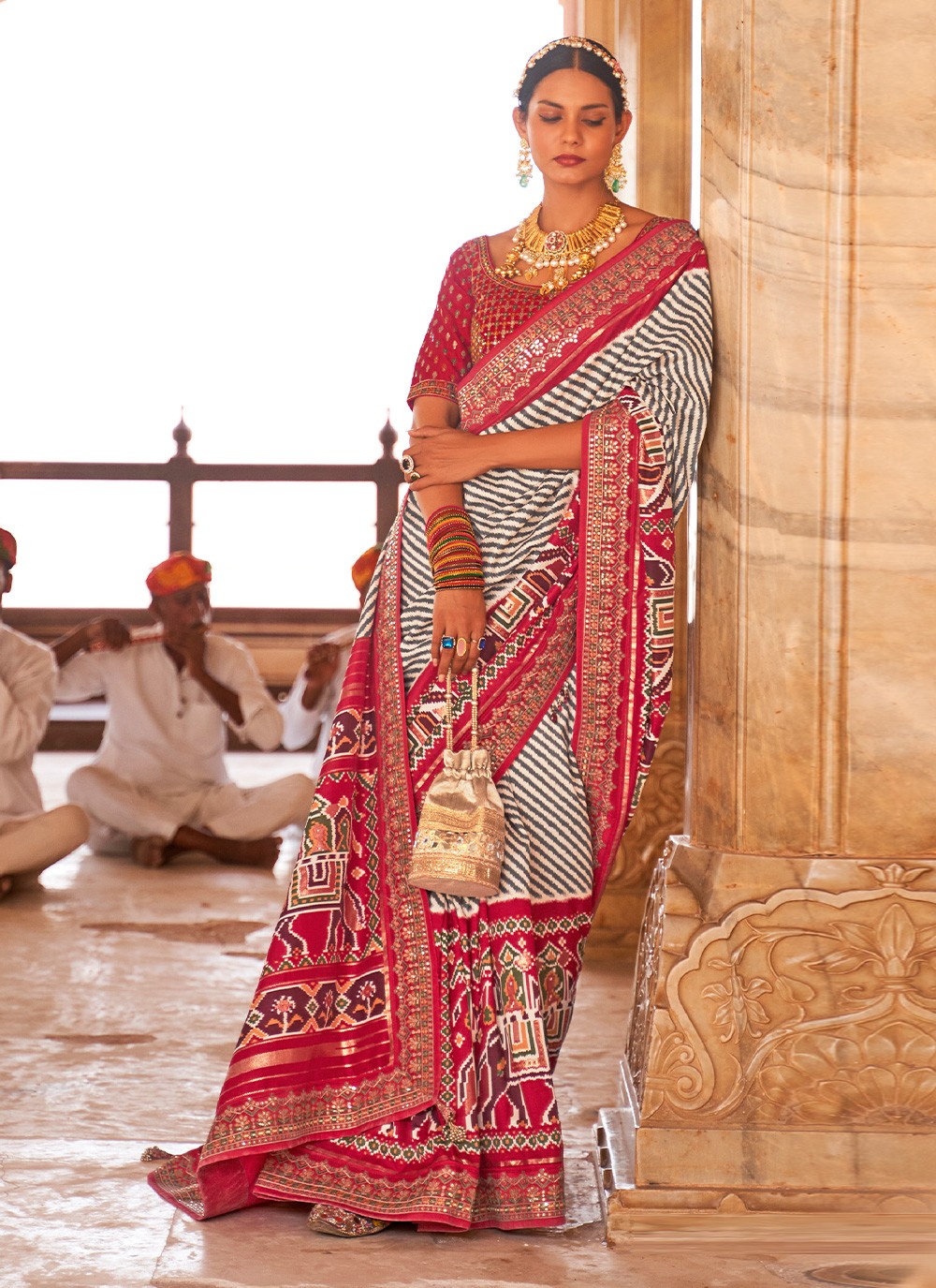 Off White Weaving Designer Traditional Saree