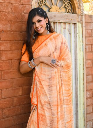 Off White Weight Less Designer Contemporary Style Saree