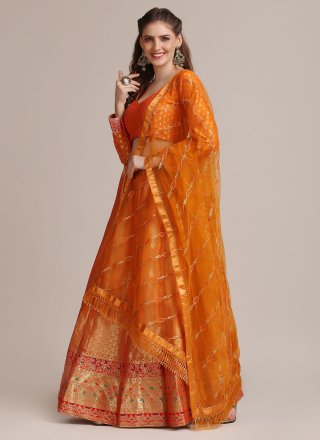Orange Color Designer Lehenga Choli