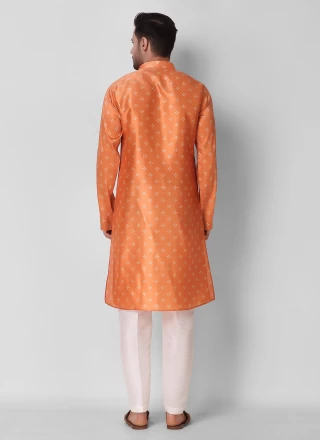 Orange Color Kurta Pyjama