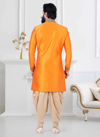 Orange Silk Wedding Indo Western