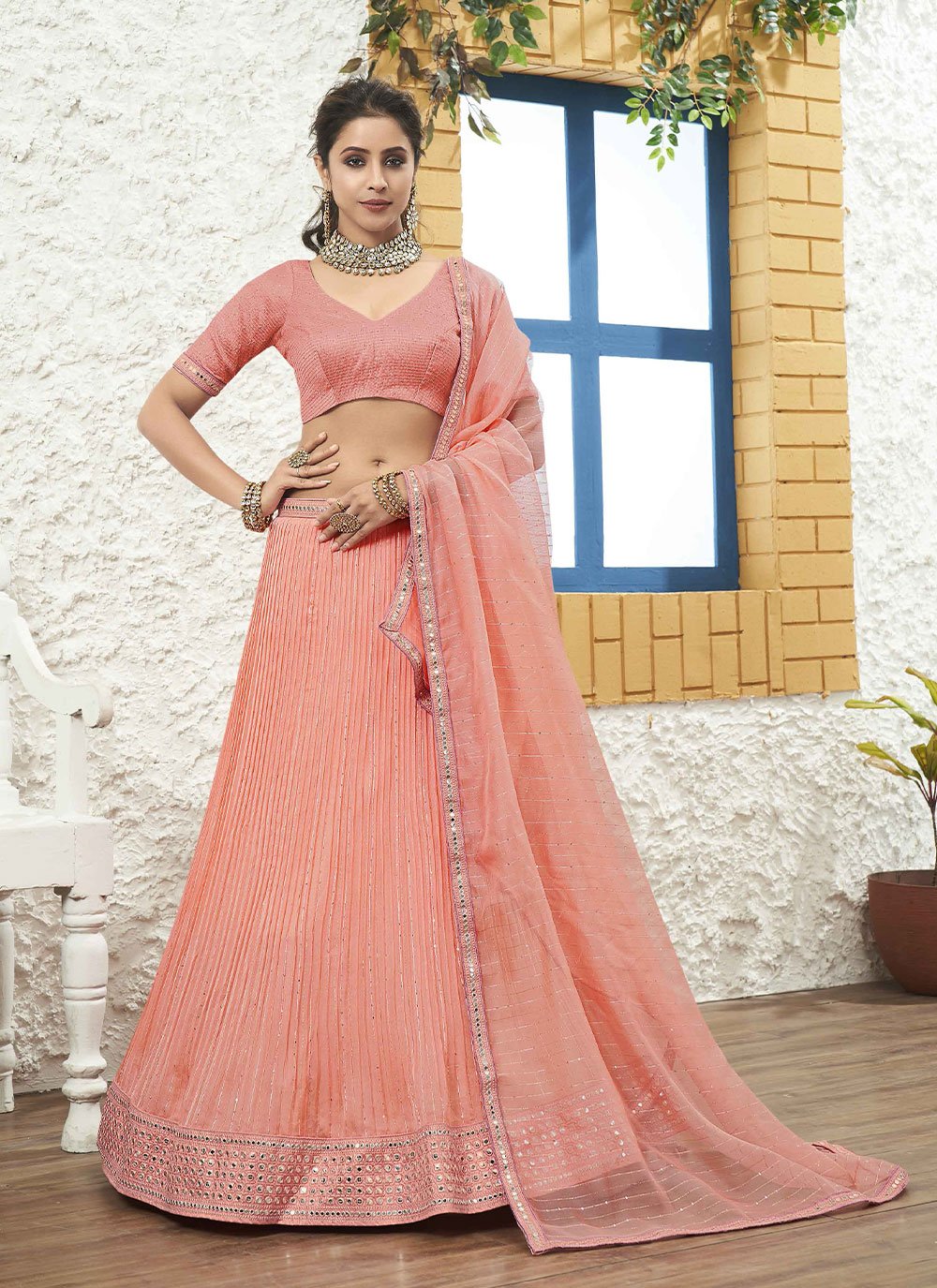 Simple on sale lehenga online