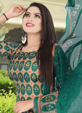 Pashmina Green Patiala Salwar Suit