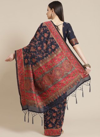 Pashnima Silk Weaving Traditional Designer Saree in Navy Blue