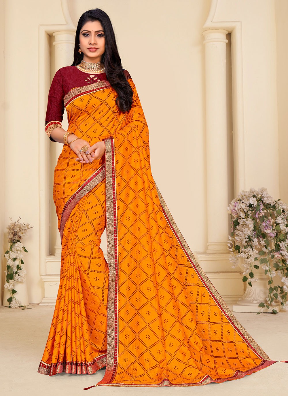 Buy Festival Wear Black Embroidery Work Vichitra Silk Saree Online From  Surat Wholesale Shop.