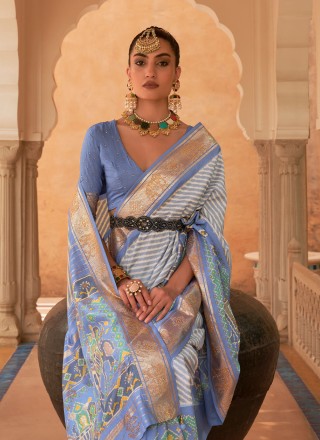 Patola Silk  Saree in Blue