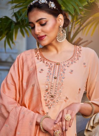 Peach Ceremonial Designer Pakistani Salwar Suit